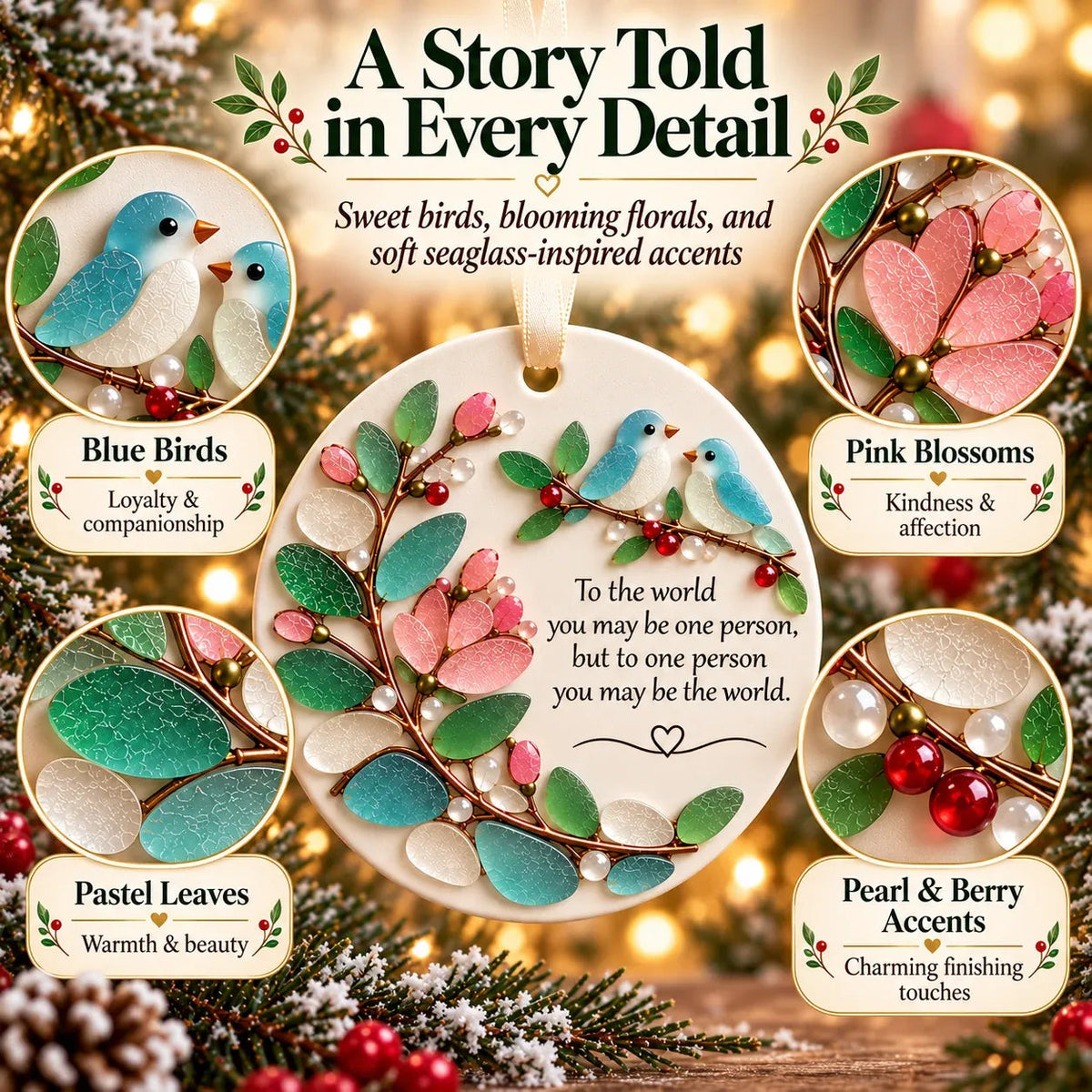 🐦 Love Birds Friendship Ornament