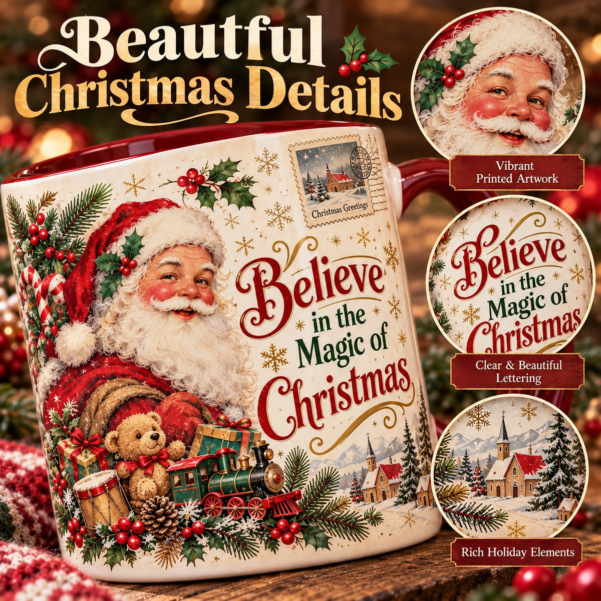 🎄☕Vintage Christmas Mug – A Festive Holiday Cup for Every Christmas Mood