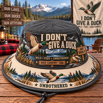 🦆 Funny “I Don’t Give a Duck” Bucket Hat – A Bold Statement for Free Spirits