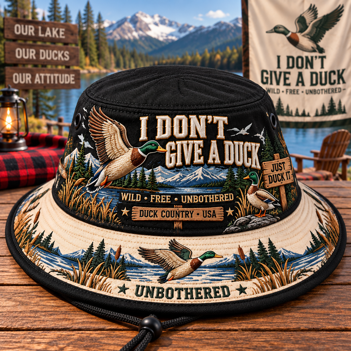 🦆 Funny “I Don’t Give a Duck” Bucket Hat – A Bold Statement for Free Spirits