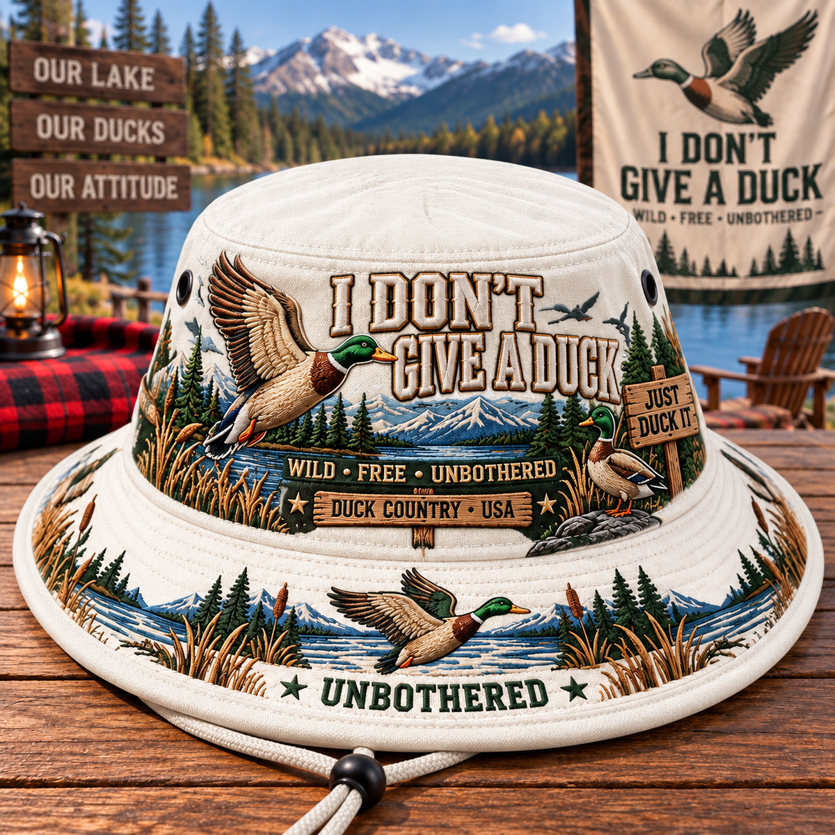 🦆 Funny “I Don’t Give a Duck” Bucket Hat – A Bold Statement for Free Spirits