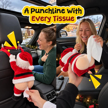 🎅 Funny Santa Butt Tissue Box – A Cheeky Christmas Decoration
