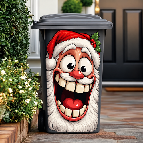 Funny Christmas Trash Can Decals