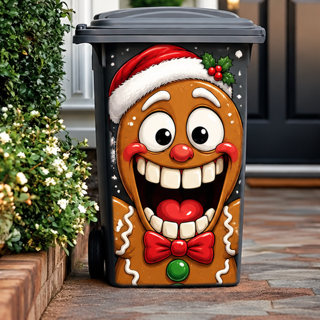 Funny Christmas Trash Can Decals