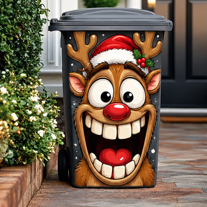 Funny Christmas Trash Can Decals