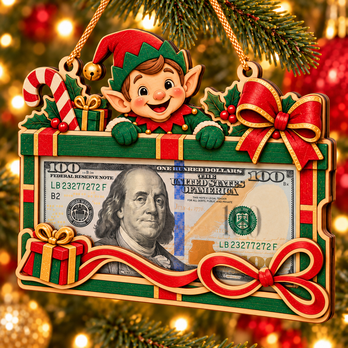 🎄 Christmas Money Holder Ornament – A Festive Way to Gift Cash