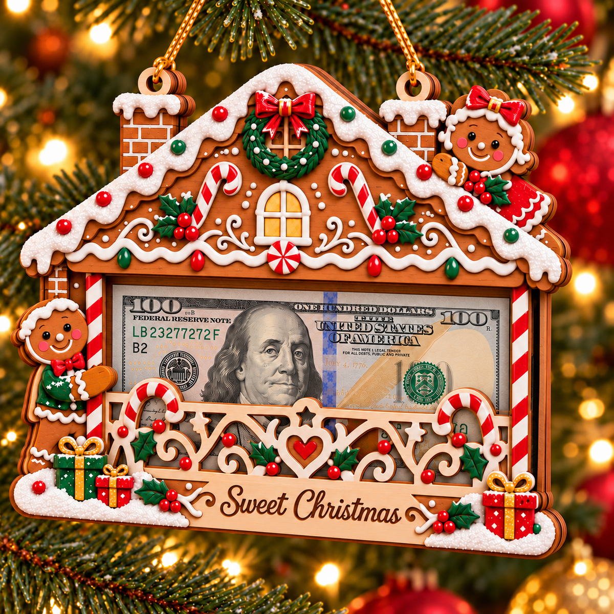 🎄 Christmas Money Holder Ornament – A Festive Way to Gift Cash