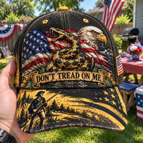 Don't Tread on Me Gadsden Flag Patriotic Baseball Cap