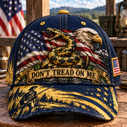 Don't Tread on Me Gadsden Flag Patriotic Baseball Cap