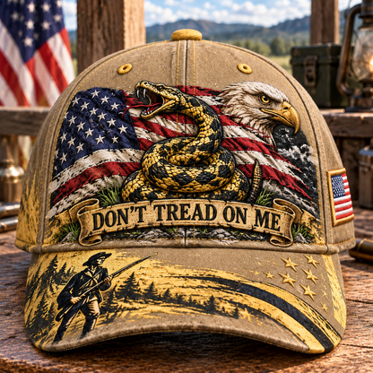 Don't Tread on Me Gadsden Flag Patriotic Baseball Cap