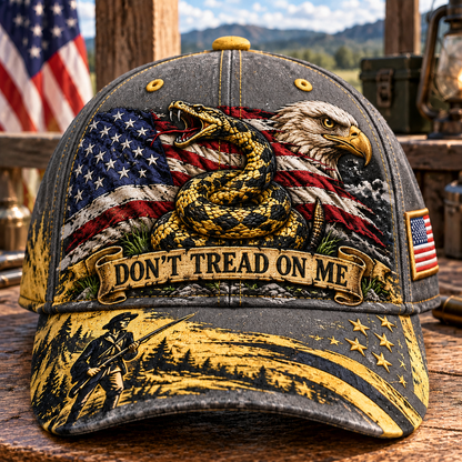 Don't Tread on Me Gadsden Flag Patriotic Baseball Cap