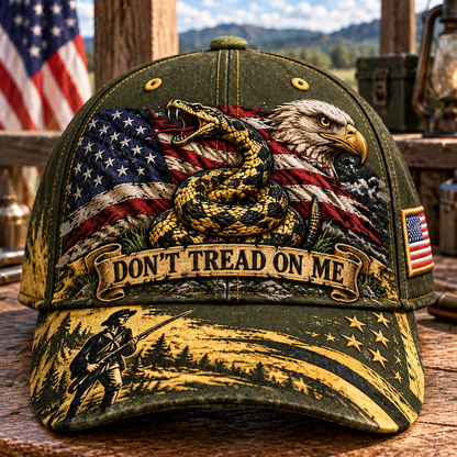 Don't Tread on Me Gadsden Flag Patriotic Baseball Cap