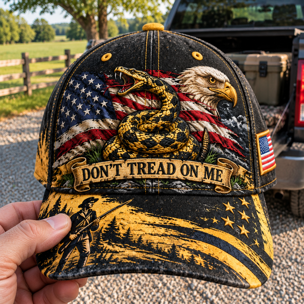 Don't Tread on Me Gadsden Flag Patriotic Baseball Cap