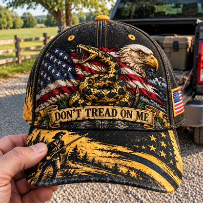 Don't Tread on Me Gadsden Flag Patriotic Baseball Cap
