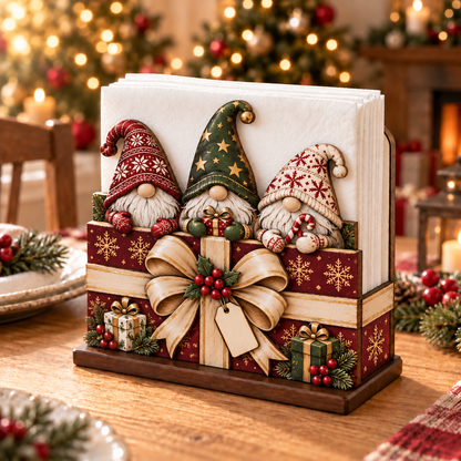🎄🚂Christmas Decorative Napkin Holder – Festive Holiday Tabletop Centerpiece