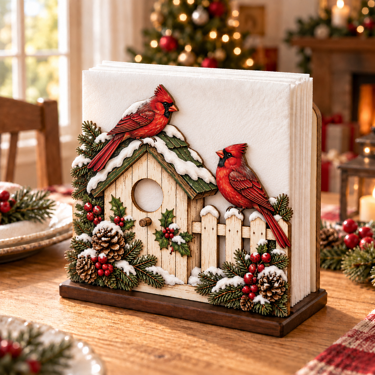 🎄🚂Christmas Decorative Napkin Holder – Festive Holiday Tabletop Centerpiece