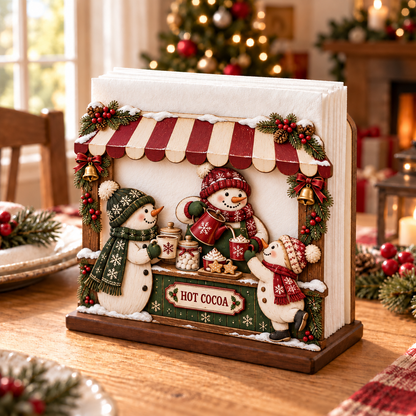 🎄🚂Christmas Decorative Napkin Holder – Festive Holiday Tabletop Centerpiece