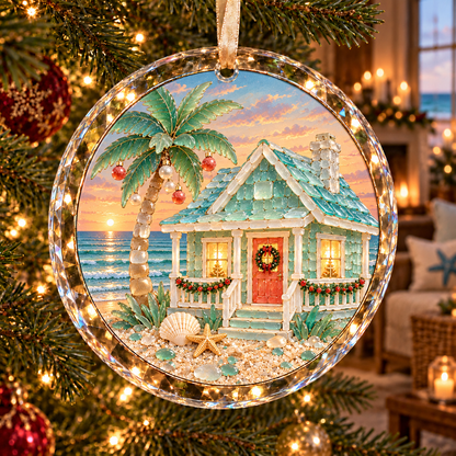 🌊 Coastal Sea Glass Style Christmas Ornament
