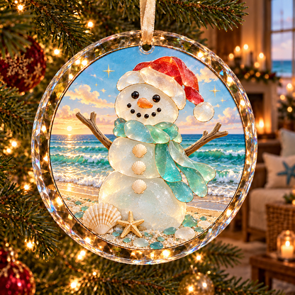 🌊 Coastal Sea Glass Style Christmas Ornament