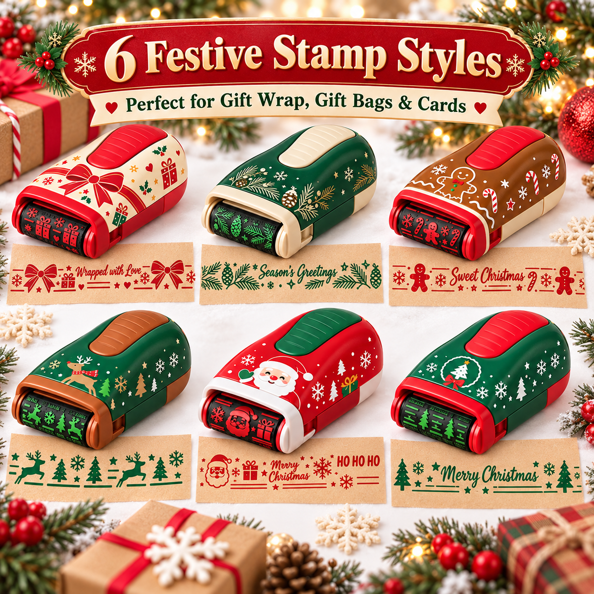 Christmas Handheld Roller Stamp