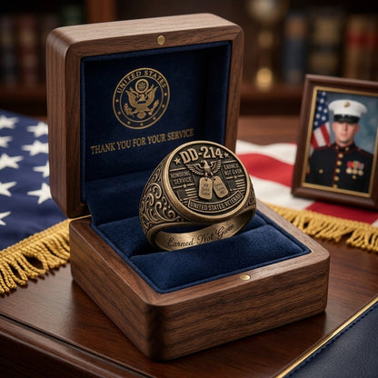 🎖️ DD-214 Veteran Honor Ring — EARNED NOT GIVEN