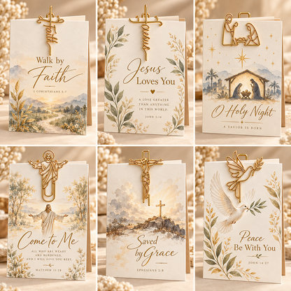 ✝️ Christian Faith-Inspired Paper Clips & Greeting Cards