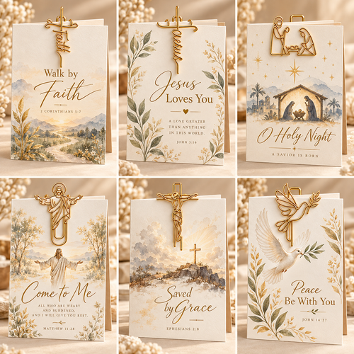 ✝️ Christian Faith-Inspired Paper Clips & Greeting Cards