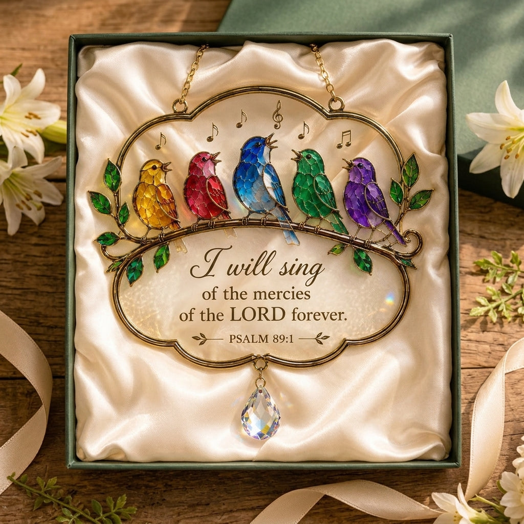 🕊️🎶 Psalm 89:1 Songbird Window Suncatcher