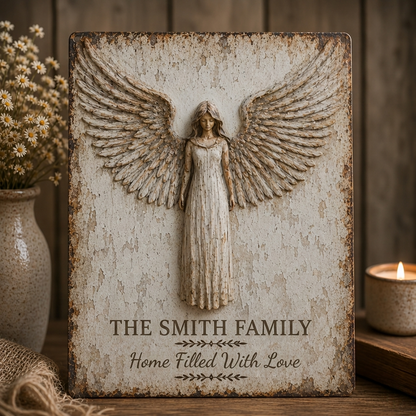 Personalized Family Guardian Angel Wall Art