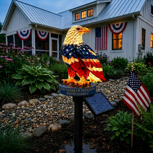 🇺🇸 Personalized Patriotic Eagle Garden Light