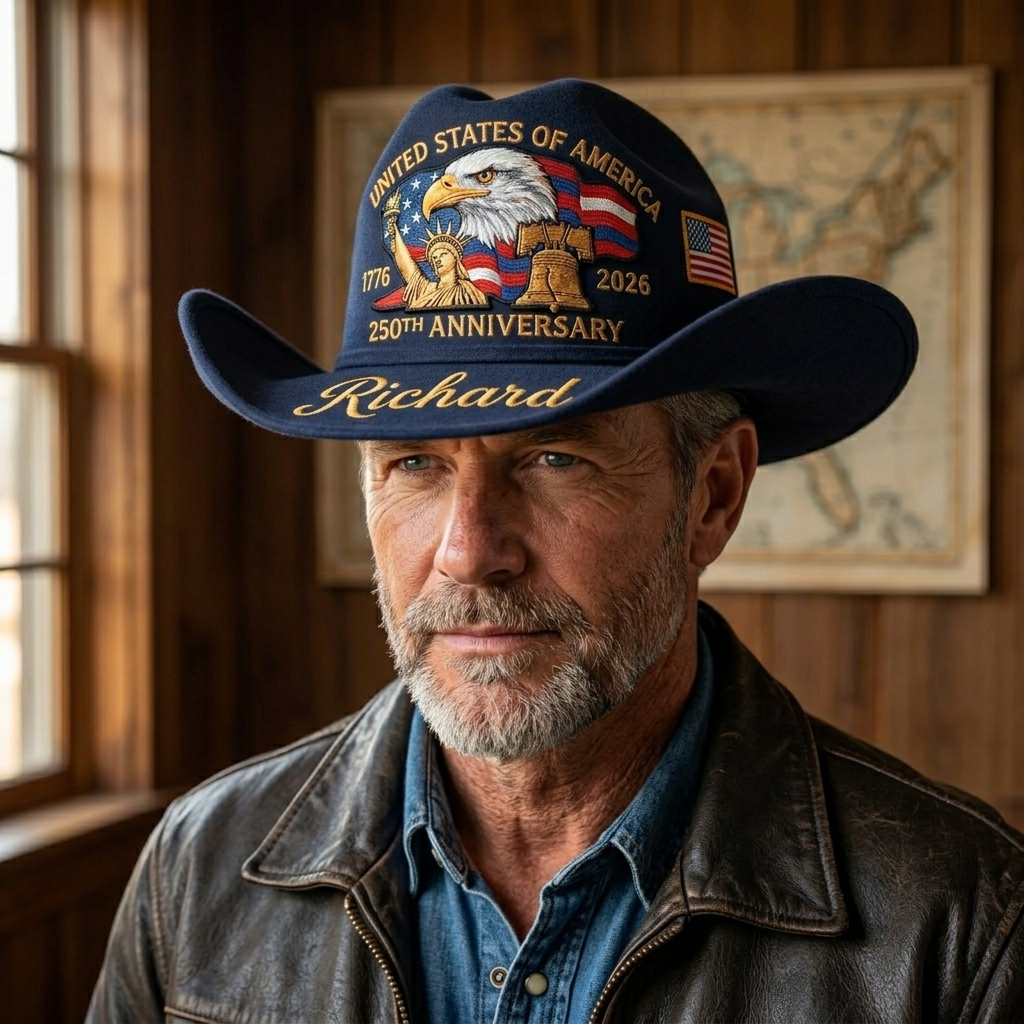 United States 250th Anniversary Personalized Cowboy Hat