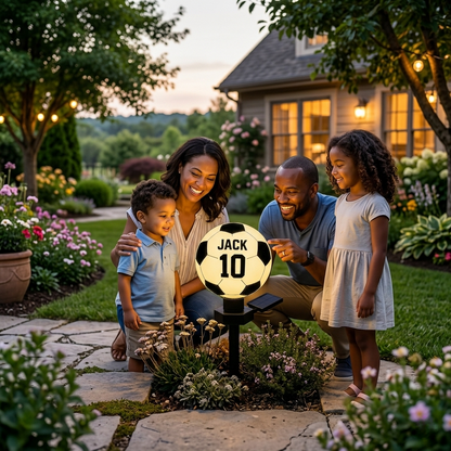 Personalized Soccer Solar Garden Light