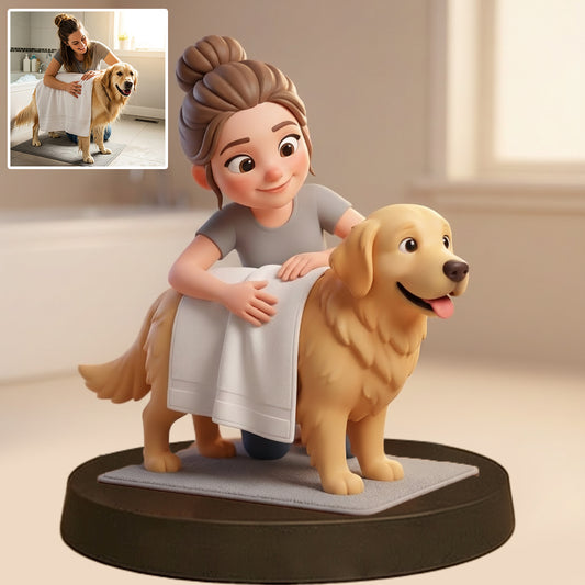 Cartoon-Style Personalized Photo Desk Decor - The Gift for Anyone Who Calls Their Fur Baby “Family”