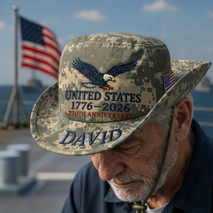 🎖️ Personalized ACU Camo Boonie Hat – 250th Anniversary Edition