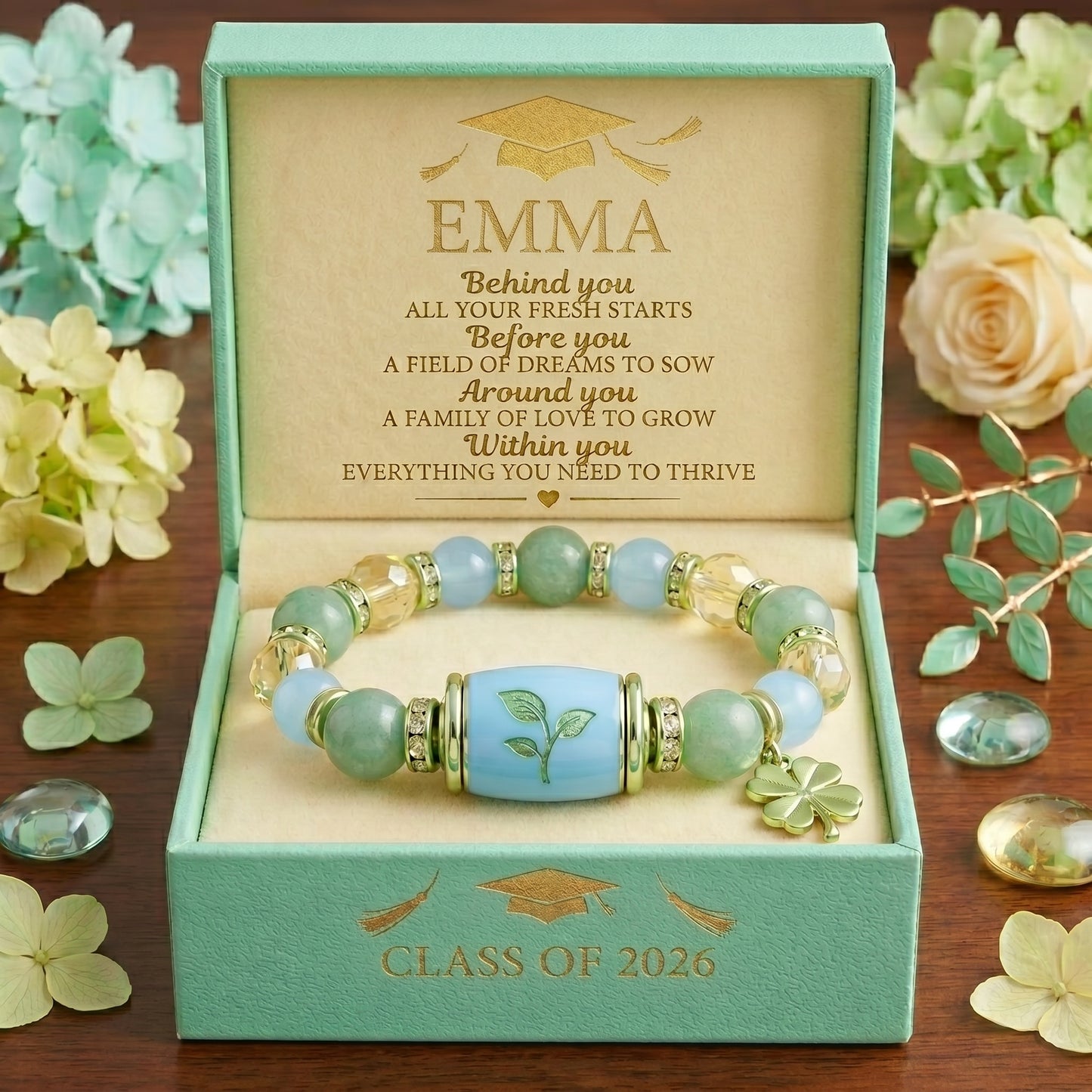 🔥 Limited-time 60% off Graduation Season Sale 🎁🎓 Personalized Graduation Crystal Beaded Bracelet for Her