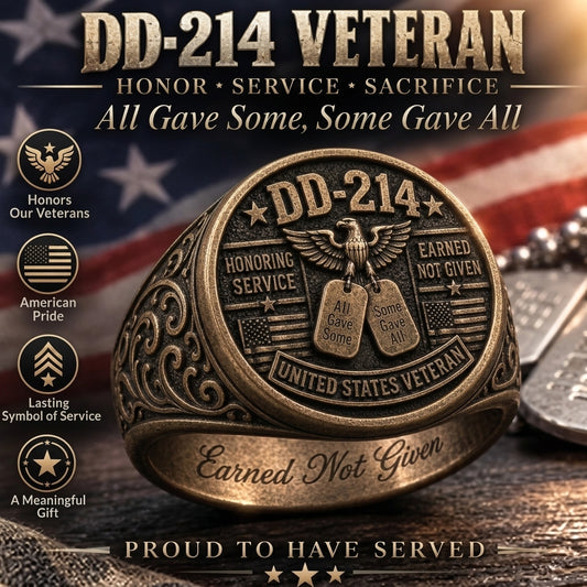 🎖️ DD-214 Veteran Honor Ring — EARNED NOT GIVEN