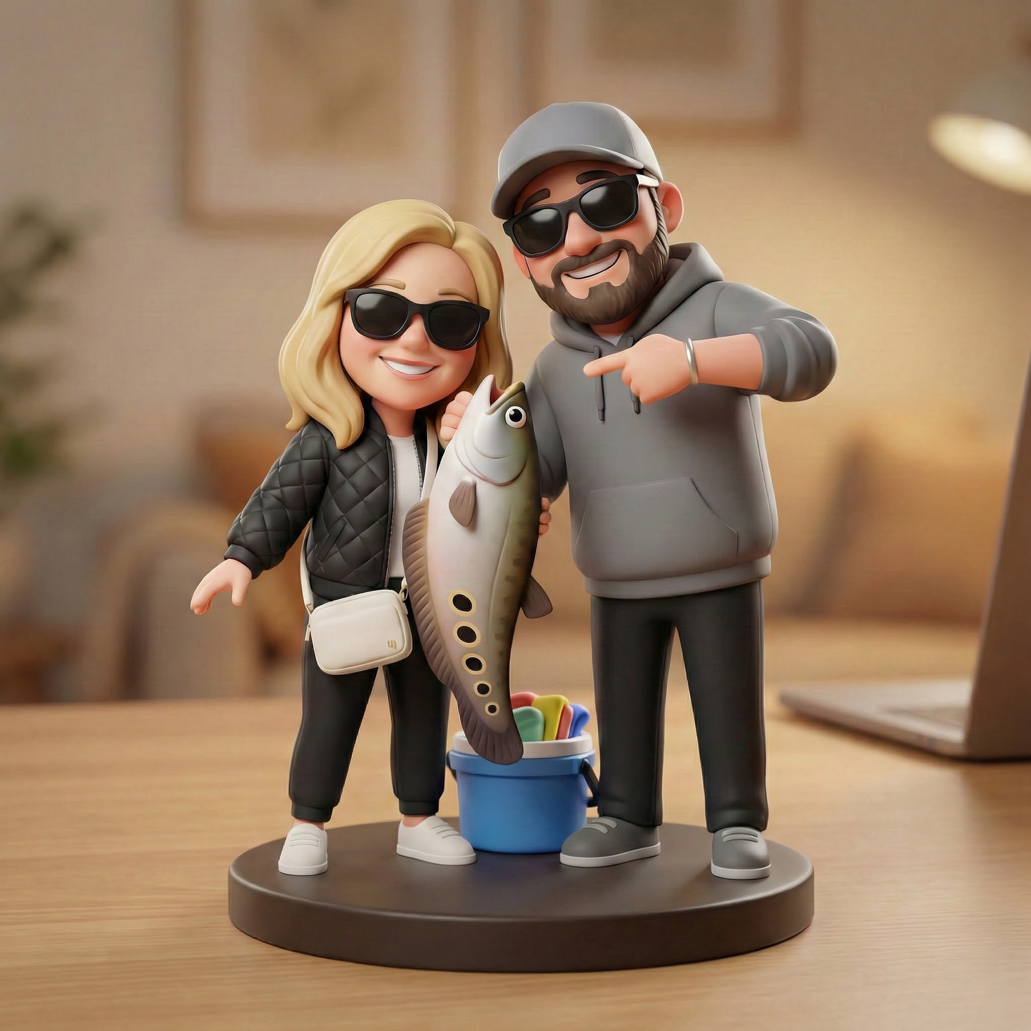 Pixar-Style Personalized Photo Desk Decor - Gift For Family, Couple, Wife, Husband, Boyfriend, Girlfriend, Pet