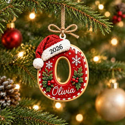 🎄 Personalized Initial Christmas Ornament – Custom Name Keepsake (A-Z) | 2026 Edition ✨🎅