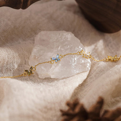 Custom Butterfly Birthstone Bracelet, Multi-Birthstone Bracelet