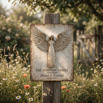 Personalized Family Guardian Angel Wall Art