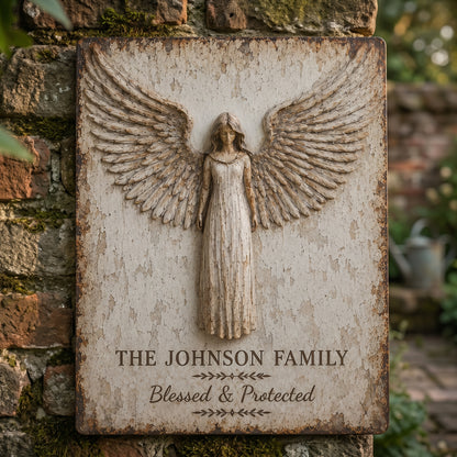 Personalized Family Guardian Angel Wall Art