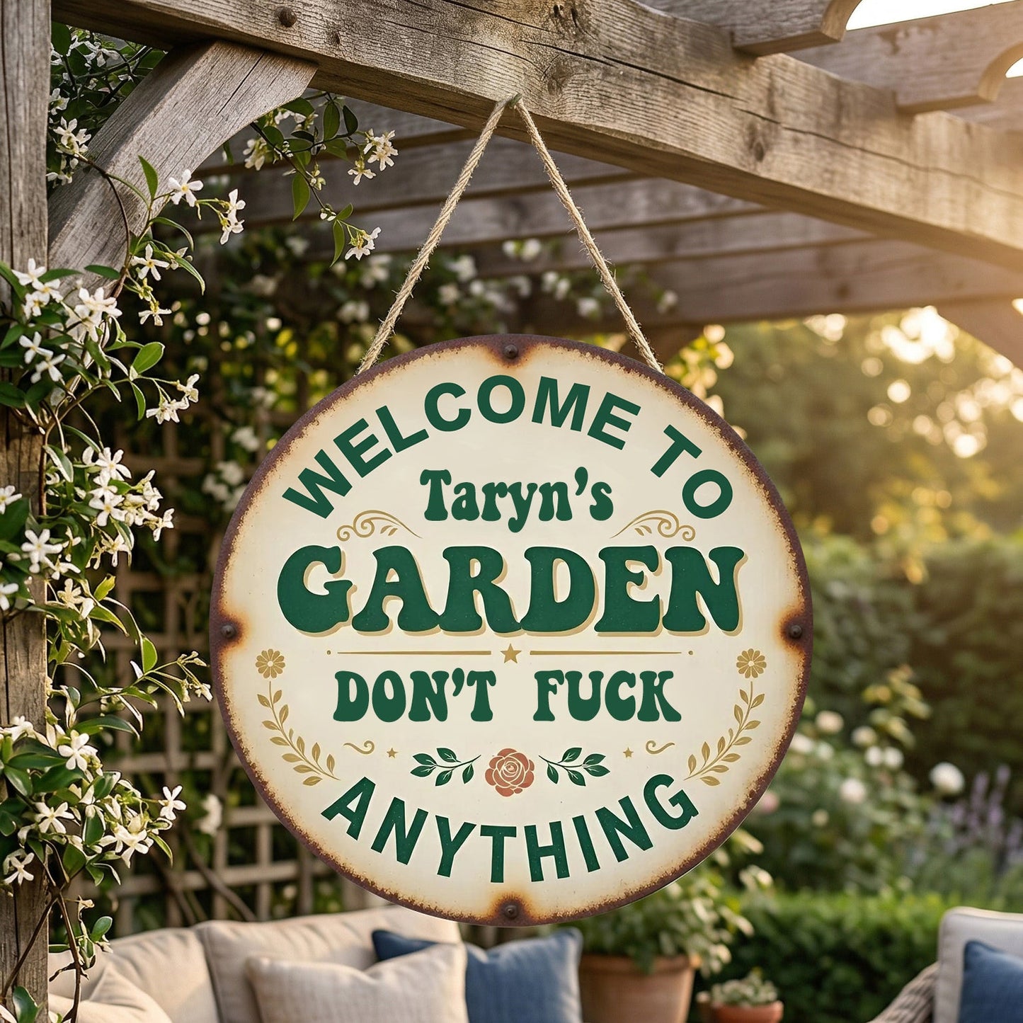 🌿 Personalized Funny Garden Metal Sign – Bold Attitude for Your Outdoor Sanctuary