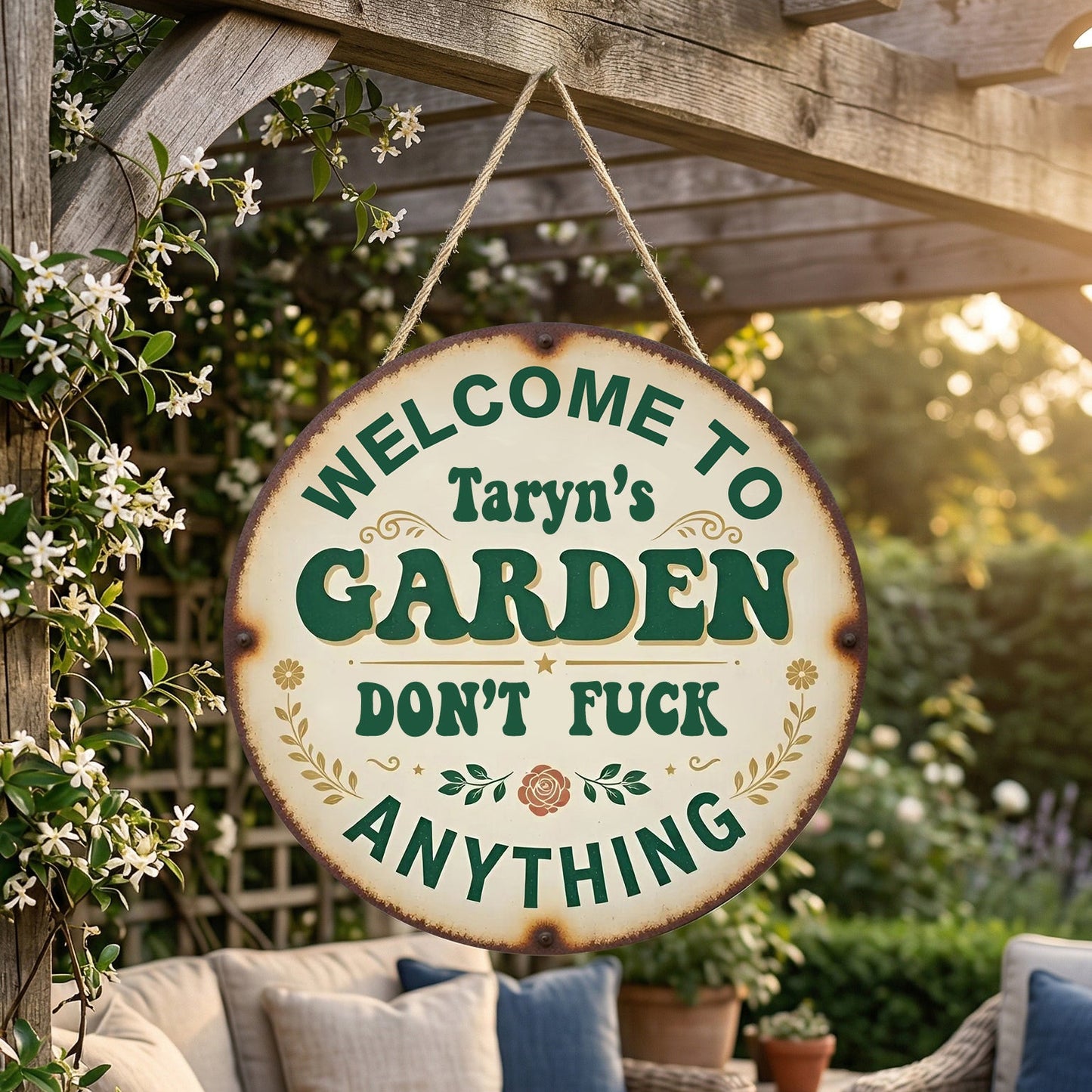 Personalized Funny Garden Metal Sign – “This Is My GARDEN Don’t F*ck Anything” Vintage Decor