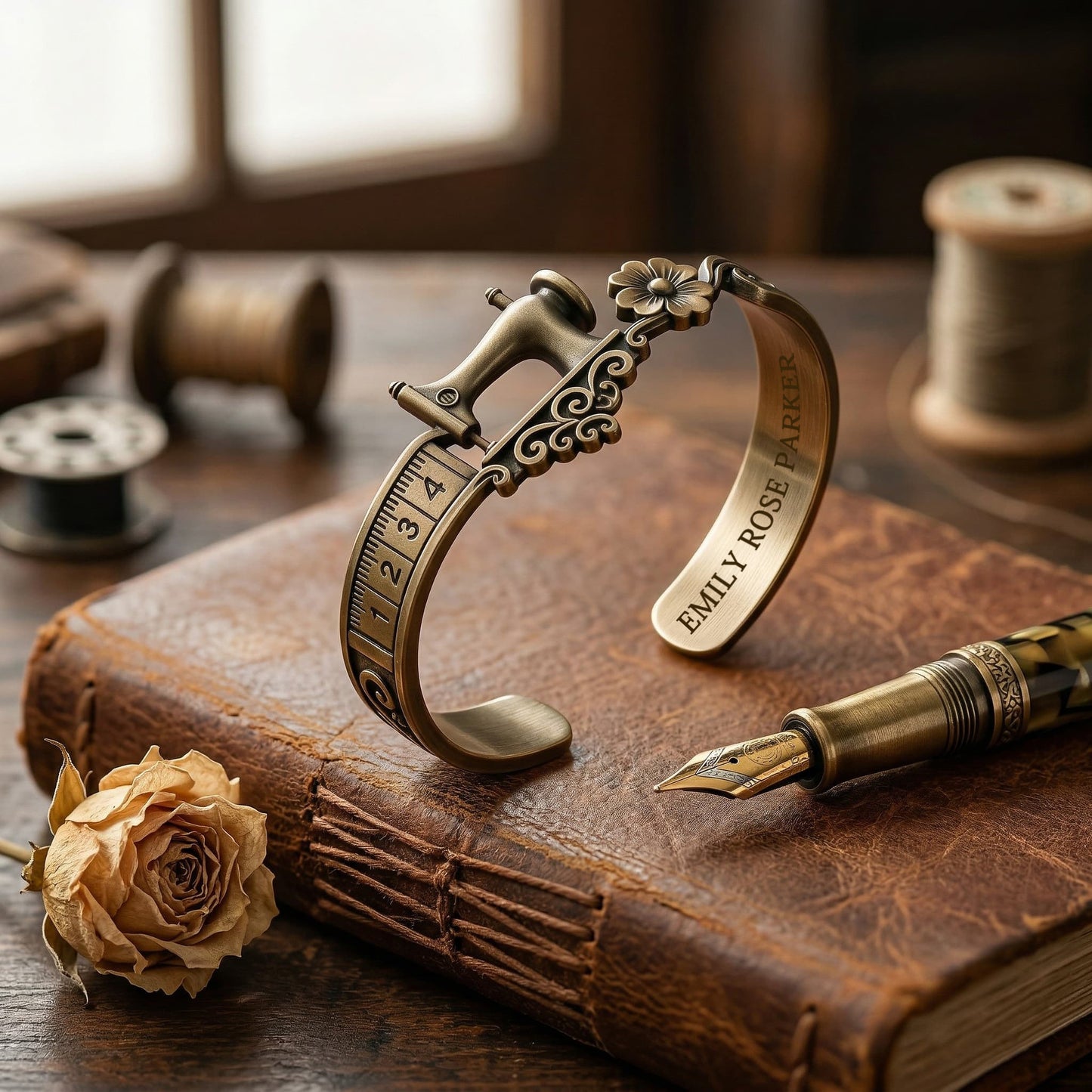 💖🎁2026 Mother's Day Gifts 50% Off--Customize Sewing Machine Bracelet & Ring Set🧵
