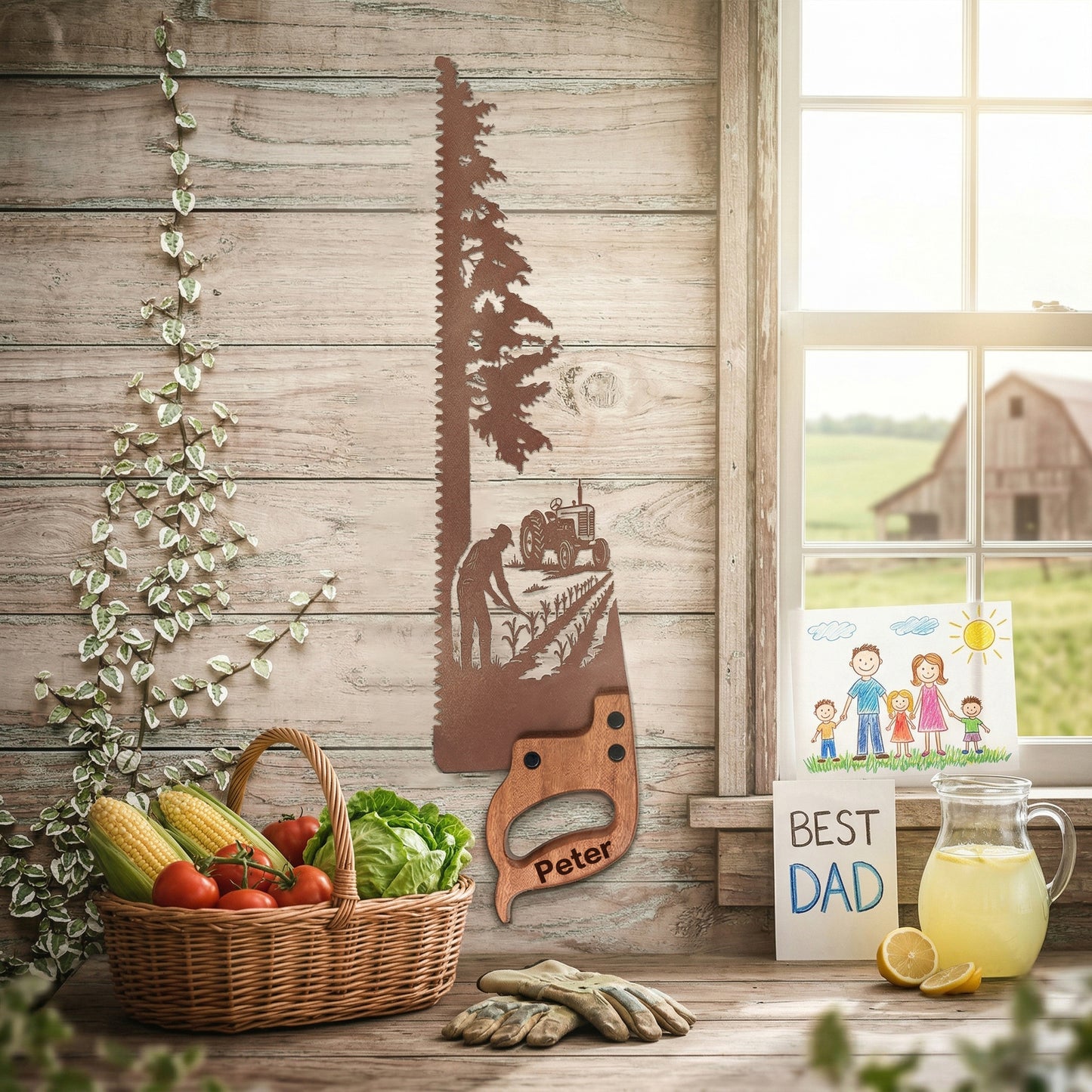 🪚 Personalized Retro Metal Saw Wall Art Decor