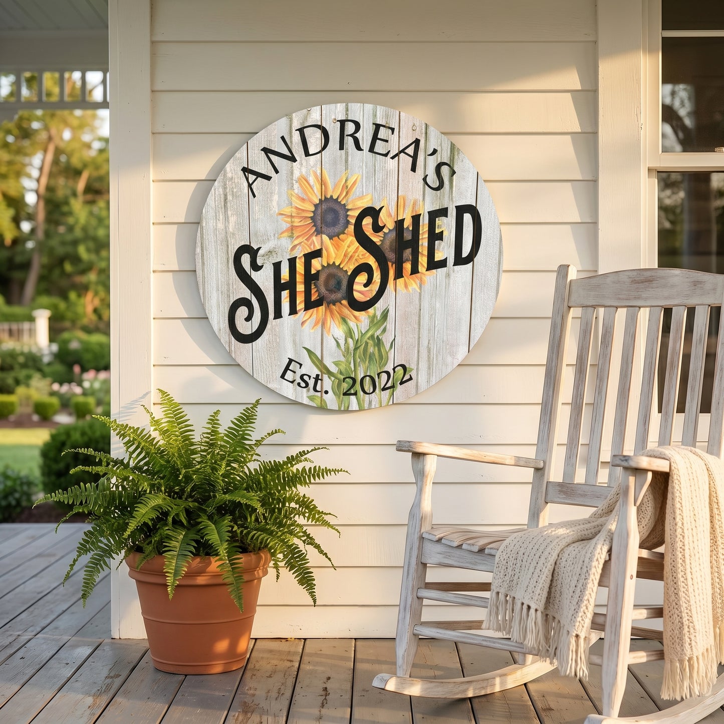 🌻 Personalized Sunflower She Shed Metal Sign