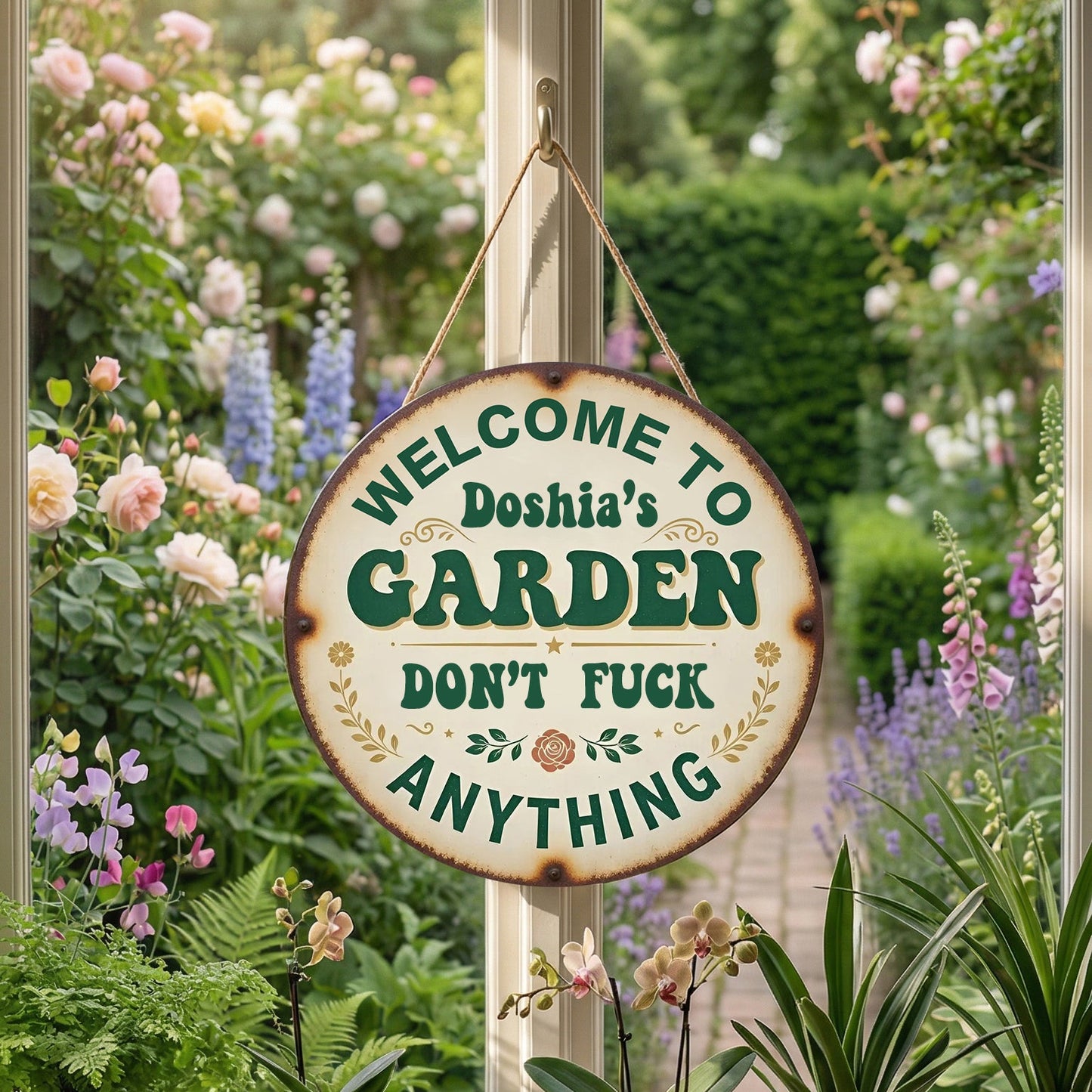 Personalized Funny Garden Metal Sign – “This Is My GARDEN Don’t F*ck Anything” Vintage Decor