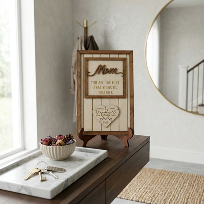 Personalized Mom Gift 'You are the piece that holds us together' Puzzle with Names for Mother