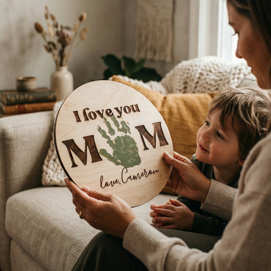 💖 Personalized Handprint Sign -- Gifts For Mom I Grandma I Gifts For Nana| Grandparents Gifts | Gift For Grandmother