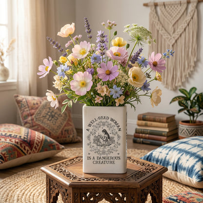 📚 Personalized Ceramic Book Vase – Home Decor Gift for Book Lovers